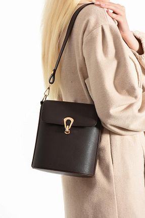 کیف دوشی قهوه ای زنانه چرم مصنوعی minebag - کد 896815547