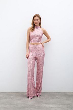 شلوار صورتی زنانه پلی استر Sateen - کد 896829736