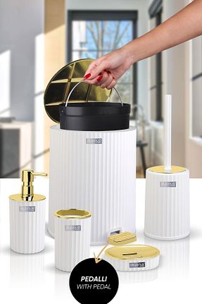 ست حمام سفید پلاستیک Okyanus Home - کد 896832660