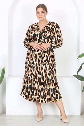 لباس سایز بزرگ قهوه ای زنانه Bürümcük Mooi XXL - کد 864536946