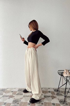 شلوار بژ زنانه پنبه - الاستین mymoda - کد 269417222