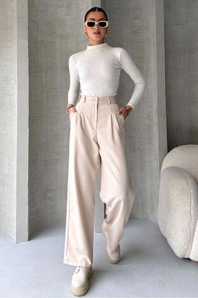 شلوار بژ زنانه پنبه - الاستین mymoda - کد 272029759