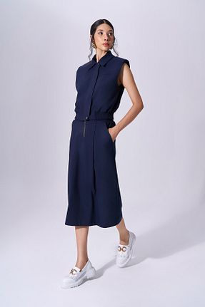 دامن سرمه ای زنانه پارچه Naar - کد 858606541
