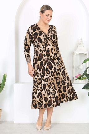 لباس سایز بزرگ قهوه ای زنانه ویسکون Mooi XXL - کد 862743561