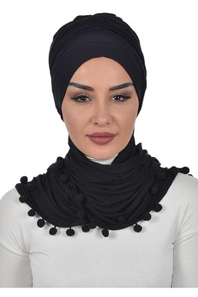 شال مشکی زنانه پنبه ای Ayşe Tasarım - کد 62680374