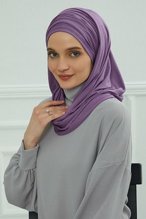 شال بنفش زنانه پنبه ای Aisha