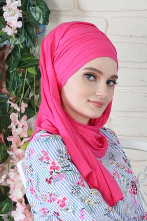 شال صورتی زنانه پنبه ای Aisha