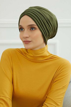 کلاه شنای حجاب خاکی زنانه Aisha