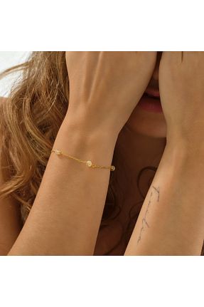 دستبند نقره طلائی زنانه 925 عیار Queen Silver Jewelry - کد 896875583