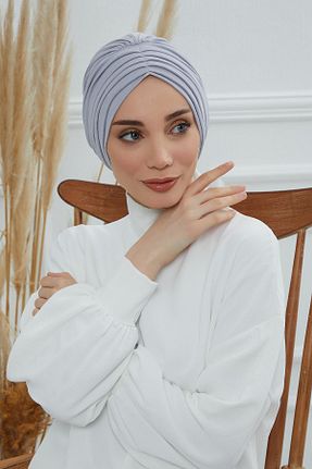 کلاه شنای حجاب طوسی زنانه Aisha