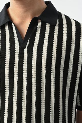 تیشرت مشکی مردانه اورسایز İLKCET MODA - کد 896889416