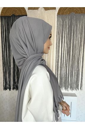 شال طوسی زنانه پنبه ای OykumBone - کد 896878792