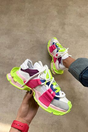 کفش اسنیکر مشکی زنانه بند دار NİŞANTAŞI SHOES - کد 354845160