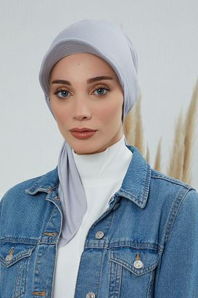 کلاه شنای حجاب طوسی زنانه Aisha