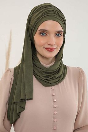 شال خاکی زنانه پنبه ای Aisha