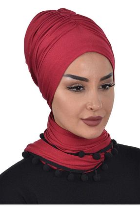 شال زرشکی زنانه پنبه ای Ayşe Tasarım - کد 62361381