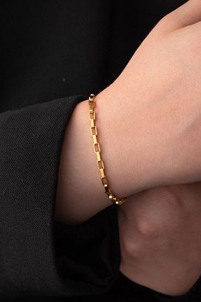 دستبند استیل (فولاد) طلائی زنانه استیل ضد زنگ ByFlorya Jewelry - کد 819970665