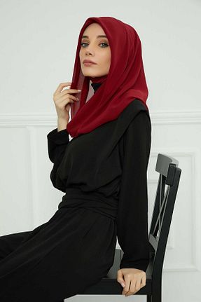 شال زرشکی زنانه شیفون Aisha