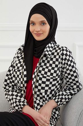 شال مشکی زنانه پنبه ای Aisha