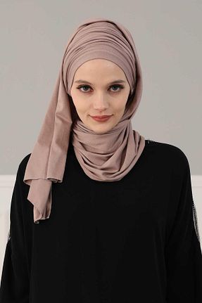 شال قهوه ای زنانه پنبه ای Aisha