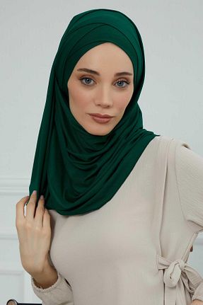 شال سبز زنانه پنبه ای Aisha