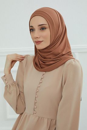 شال قهوه ای زنانه ویسکون Aisha