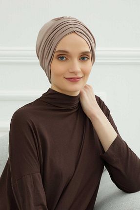 کلاه شنای حجاب قهوه ای زنانه Aisha
