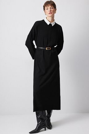 لباس حجاب مشکی زنانه اورسایز Touche Prive - کد 896890838