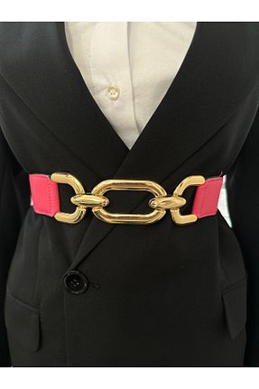 کمربند صورتی زنانه چرم مصنوعی MODAM HİFA - کد 896886196