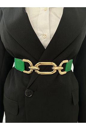 کمربند سبز زنانه چرم مصنوعی MODAM HİFA - کد 896886640
