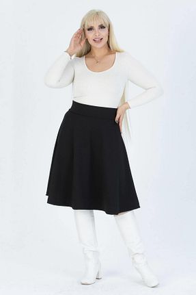 دامن سایز بزرگ مشکی زنانه کرپ Mooi XXL - کد 769212361