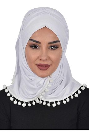 شال سفید زنانه پنبه ای Ayşe Tasarım - کد 63031355