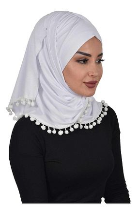 شال سفید زنانه پنبه ای Ayşe Tasarım - کد 63031355