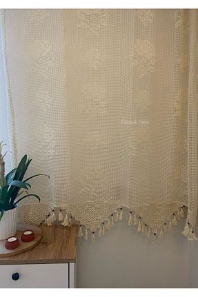 پرده توری بژ ریل دار metin tekstil - کد 896905913