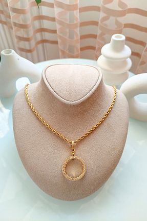گردنبند جواهر زرد زنانه استیل ضد زنگ TwinsCollection - کد 897153805