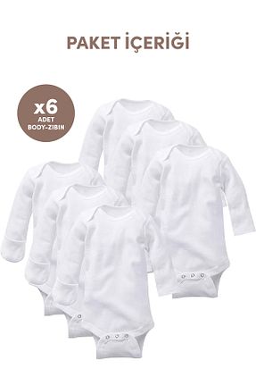 بادی و سرهمی نوزادی سفید بچه گانه %100 پنبه Minuche - کد 897248251
