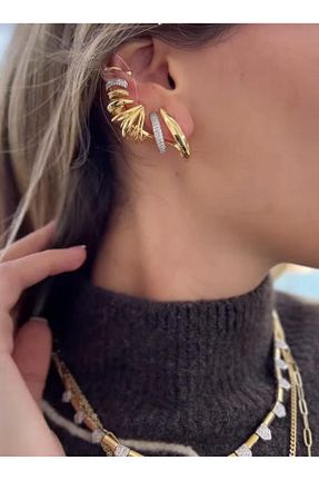 گوشواره استیل (فولاد) زرد زنانه استیل (فولاد) AUGUSTTREND - کد 896936799