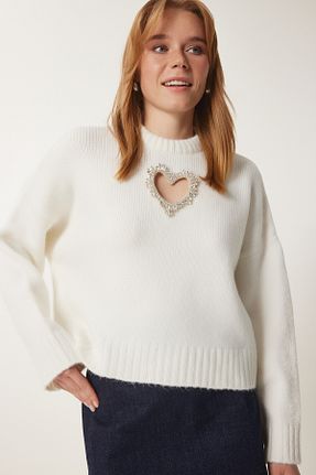 پلیور نباتی زنانه Kalp Lovelyİstanbul - کد 896947816