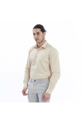 پیراهن بژ مردانه اسلیم فیت Villager&Son - کد 896134108