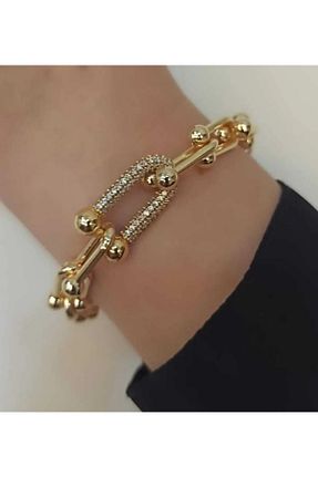 دستبند استیل (فولاد) زرد زنانه استیل (فولاد) Arus - کد 896980113