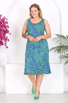 لباس سایز بزرگ آبی زنانه ویسکون Mooi XXL - کد 840187364