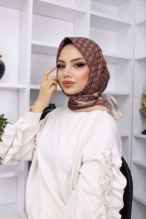 روسری قهوه ای پنبه ای HAR-UM Ticaret - کد 897005178