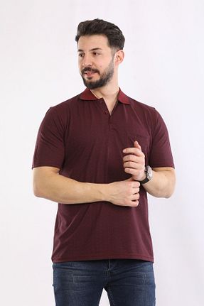 تیشرت زرشکی مردانه رگولار HEDEFNUR TEKSTİL - کد 897014222