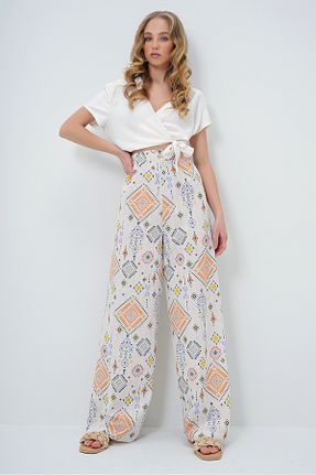 شلوار نارنجی زنانه پاچه گشاد Trend Alaçatı Stili - کد 896524175