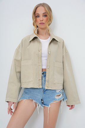کت بژ زنانه رگولار Trend Alaçatı Stili - کد 896524209