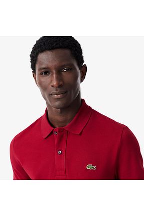 پولوشرت زرشکی مردانه پنبه ای Lacoste - کد 3069281