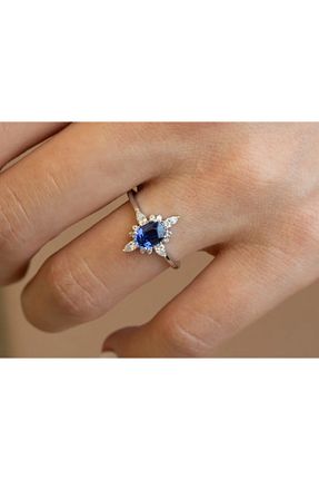 انگشتر برلیان نارنجی یاقوت کبود Safir Kuyumculuk - کد 147478909