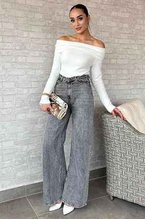شلوار طوسی زنانه پنبه ای GÜLSELİ - کد 894894155