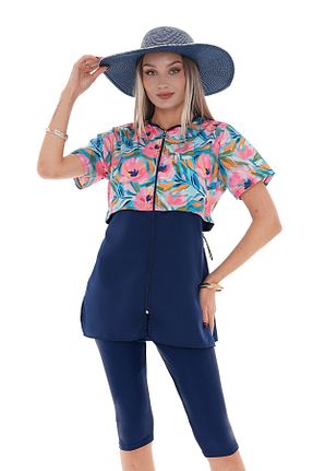 مایو حجاب سرمه ای زنانه چاپی REMSA - کد 894869599