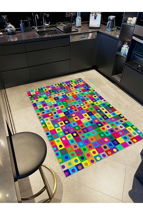 فرش رنگی قابل شستشو Rugs Modern Halı - کد 894836333